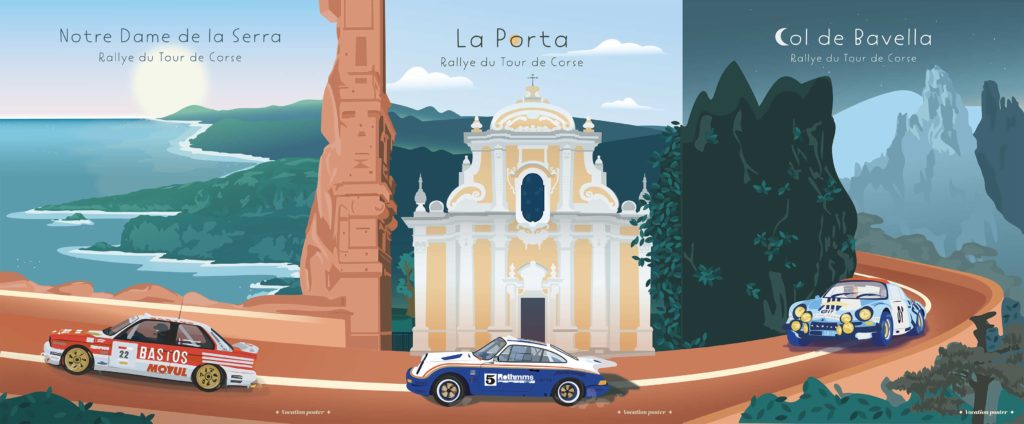 Tour de Corse Historique rallye lot de trois affiches Vocation poster