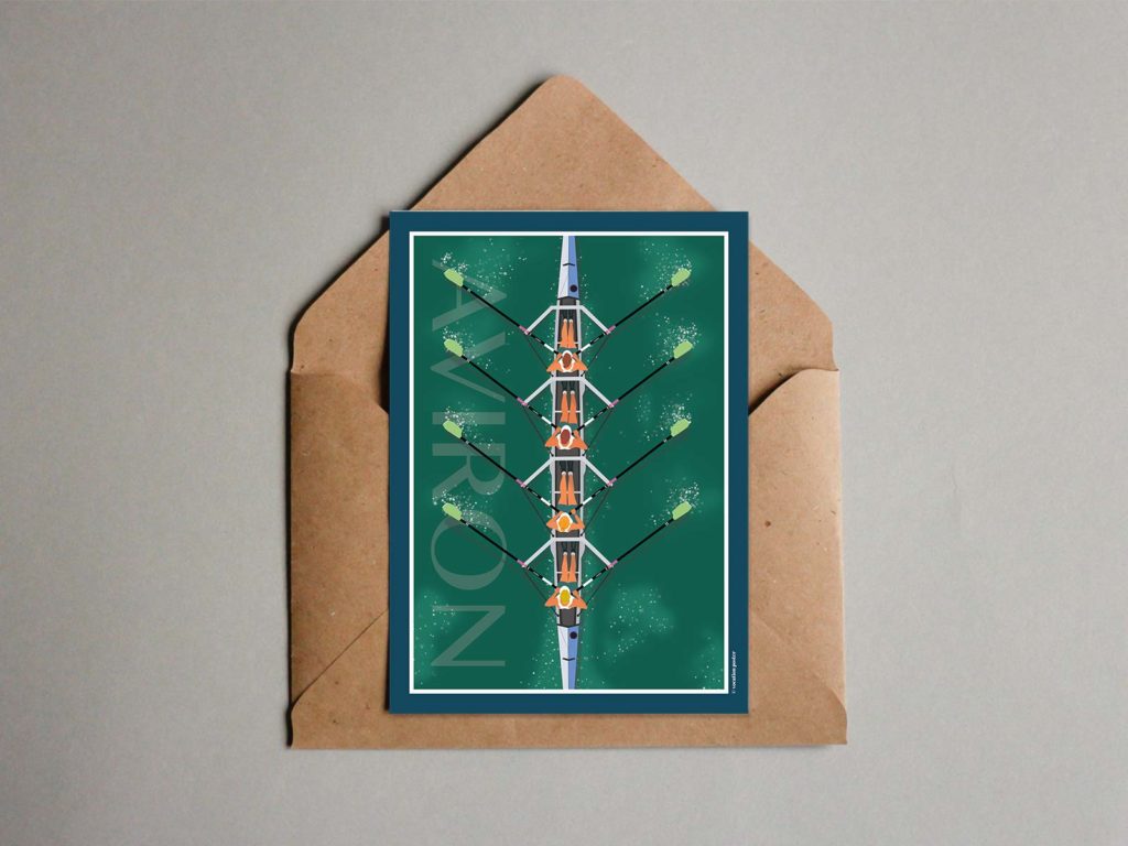 Aviron sport nautique carte postale Vocation poster