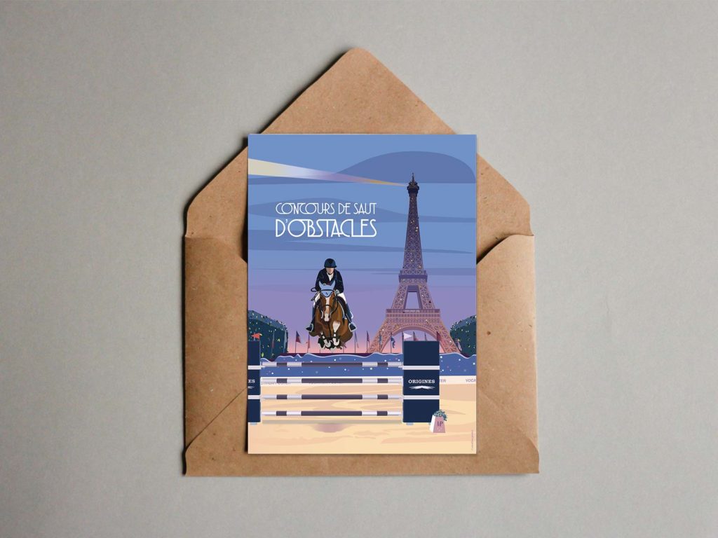 Cheval Paris CSO carte postale