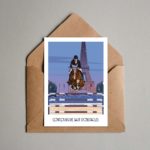 Cheval focus Tour Eiffel carte postale
