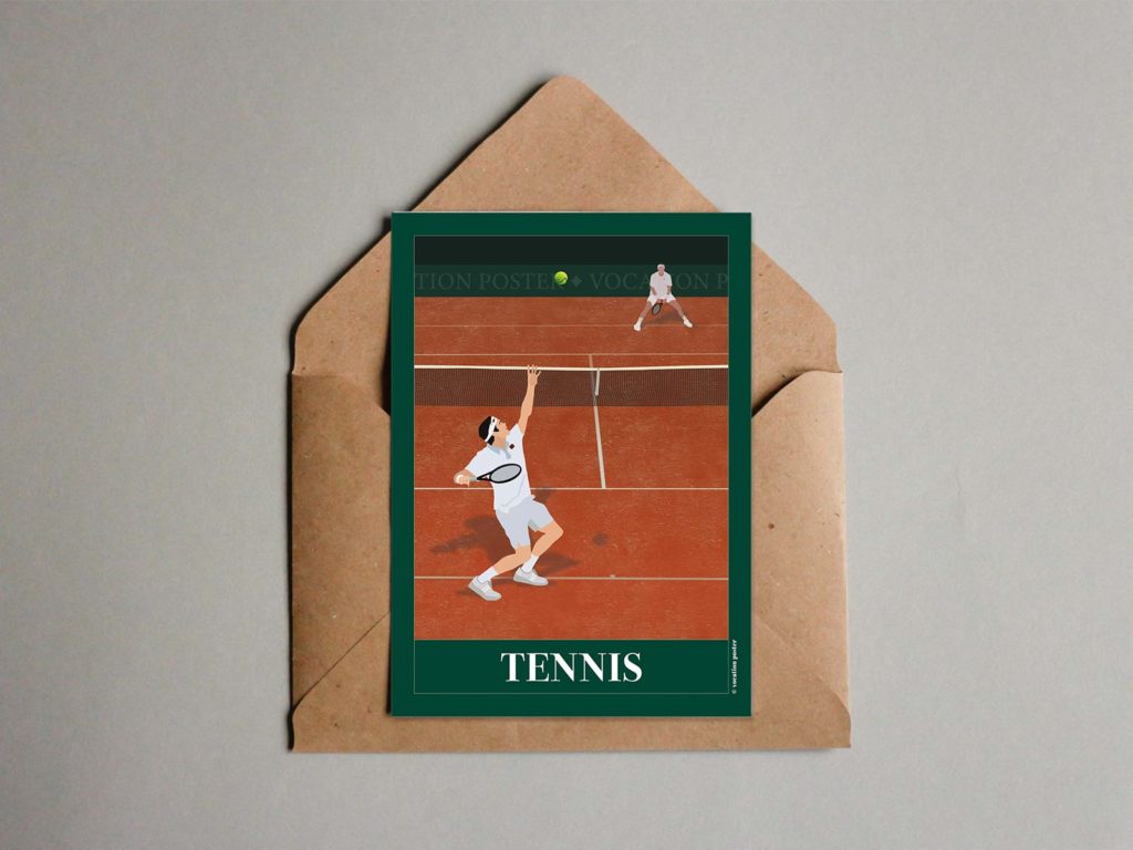 Tennis carte postale vocation poster