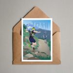 trail course à pied en montagne carte postale