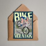 VTT descente montagne carte postale