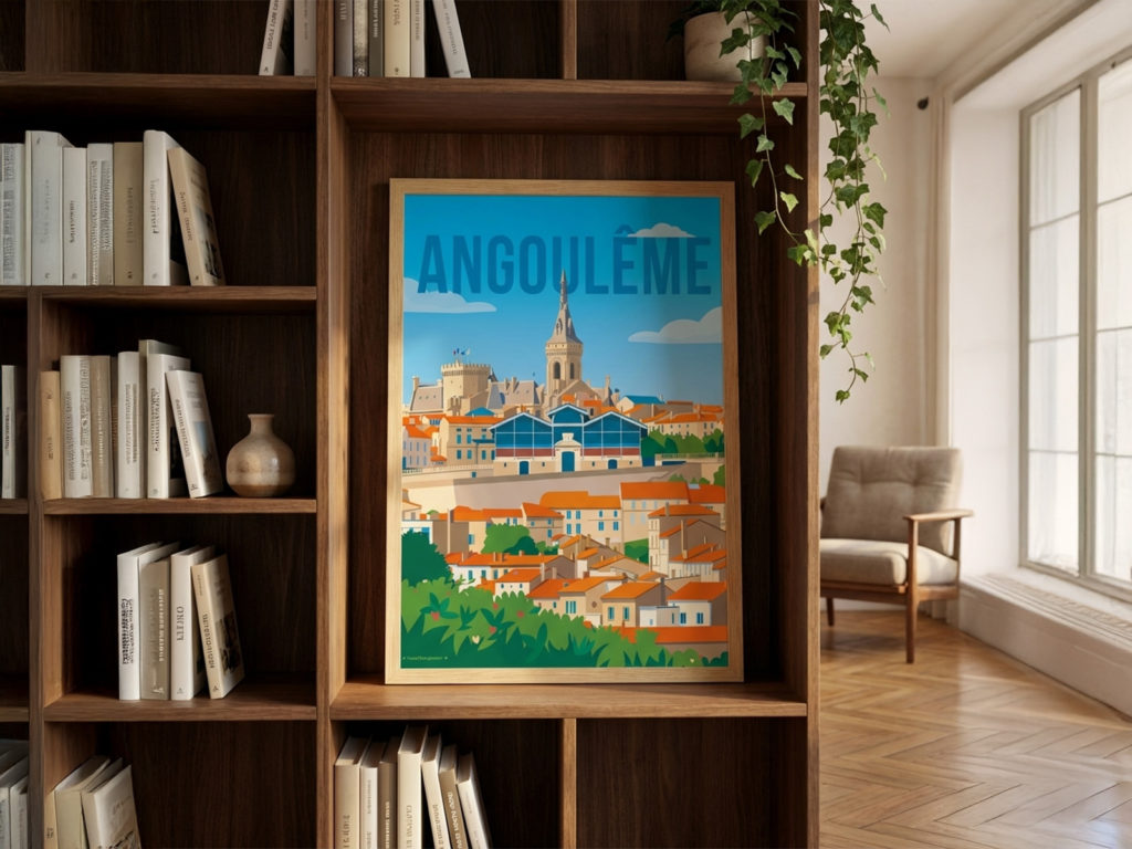 Ville d'Angoulême affiche vintage