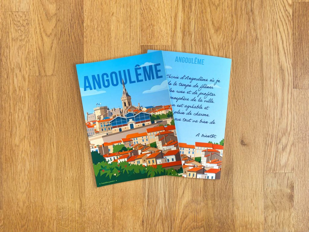 Angoulême verso carte postale vintage