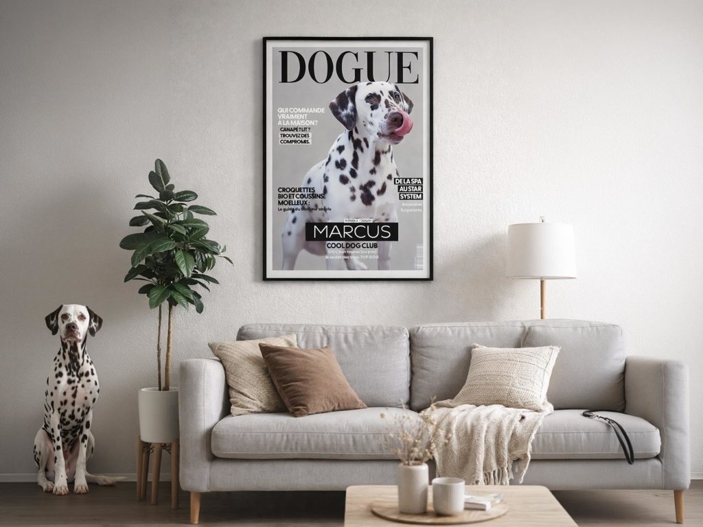 Affiche personnalisée chien magazine